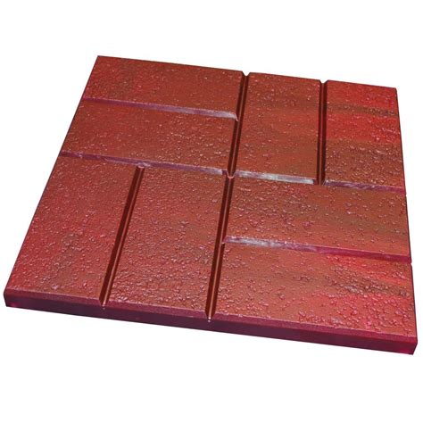 Emsco 16 In X 16 In Plastic Deep Red Brick Pattern Resin Patio Pavers 12 Pack 2155hd The