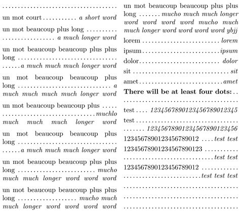 Macros Dotfill Spanning Over Line Break Tex Latex Stack Exchange