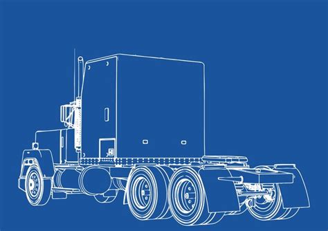 Dessin De Camion Sur Fond Bleu Vecteur Premium