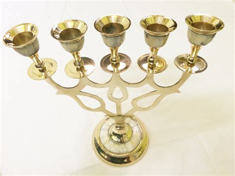 Jewish Judaica Traditional Design Brass Menorah Hanukah Arm