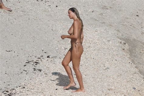 Heidi Klum Topless In St Barts Bare Breasts And Thong Bikini