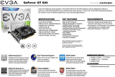 Buy Evga Geforce Gt 630 1gb Evga 01g P3 2631 Kr Pc Case Gear Australia