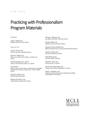 Fillable Online Practicing With Professionalism Program Materials Fax