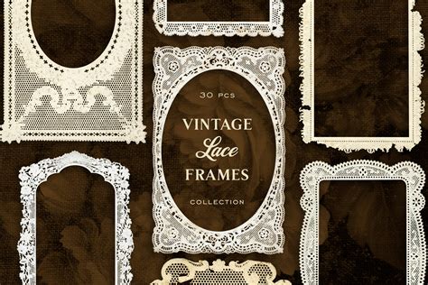 Vintage Victorian Paper Lace Frames Graphics Clip Art Clip Art