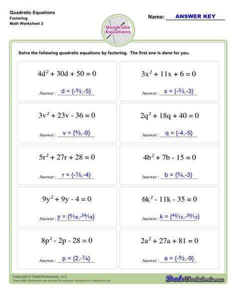 Quadratic Equation Worksheet Generator The Ultimate Tool For Mastering