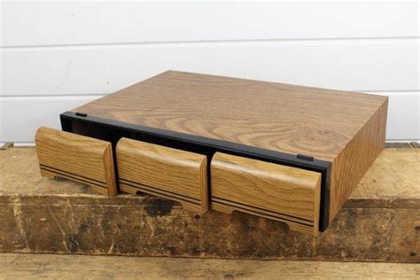 Vintage Faux Wood Cassette Tape Holder Three 3 Pull Out Etsy Faux Wood Fake Wood 1980s Decor