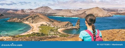 Galapagos Islands Cruise Vacation Tourist Woman Panoramic Banner