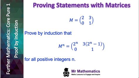 Proving Statements About Matrices Mr Mathematics Youtube