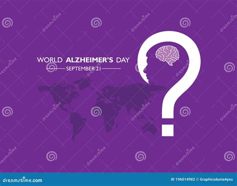 International Alzheimers Day Human Brain With Purple Watercolor Stains