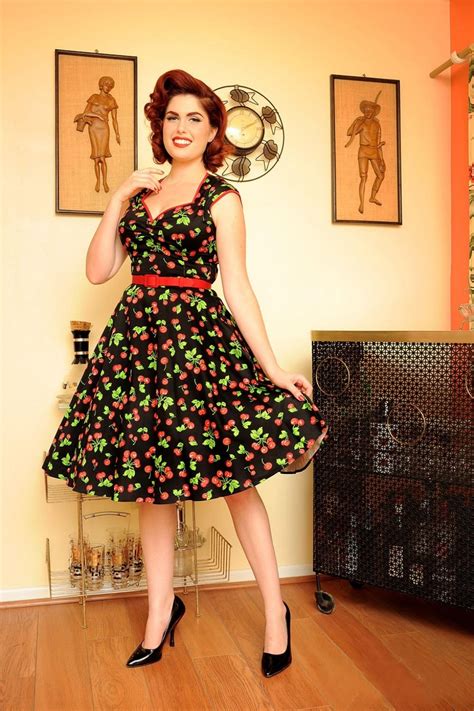 Pinup Couture Retro Heidi Black Cherry Swing Dress