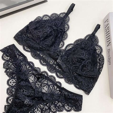 Conjunto Sem Bojo Forrado Preto Calcinha Isis Site Exclusivo De Lingerie