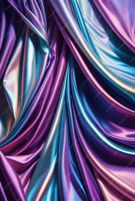 Premium AI Image | Iridescent fabric textile cloth glowing in dark ...