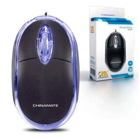 Mouse Fio Usb Office Compacto Preto Chinamate Cm