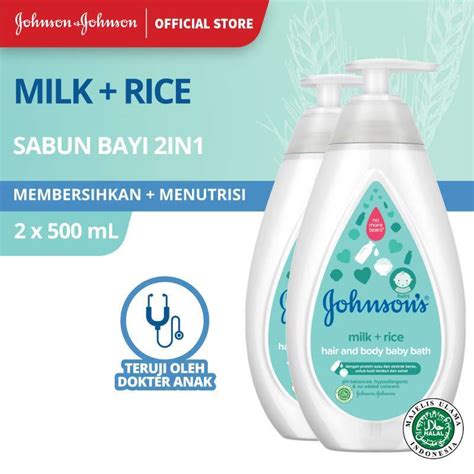 Jual Johnson S Milk Rice Hair Body Baby Bath Sabun Bayi 2in1 500ml