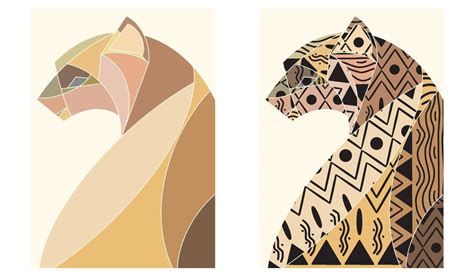 Set Two Of Abstract Leopard Art For Poster And Wall Art 10799865 Vector