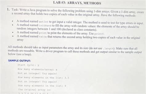 Solved Lab 3 Arrays Methods 1 Task Write A Java Program