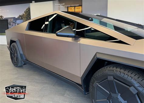 Satin Rose Gold Ppf Wrap On Cybertruck First Closeup Look Photos