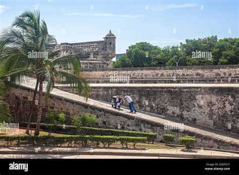 Access Ramp To Baluarte San Lucas Cartagena De Indias Colombia Stock