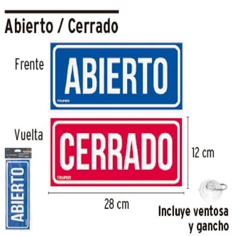 Cartel Abierto Y Cerrado Truper Comercializadora