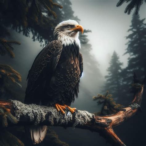 Premium Photo A Majestic Eagle In Nature Background Ai Generated