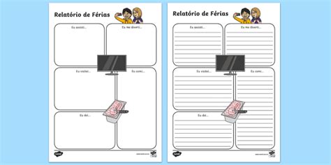 Relat Rio De F Rias Atividade Volta S Aulas Twinkl