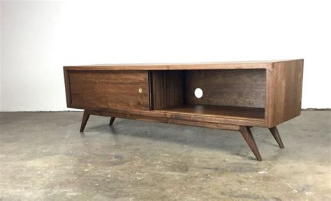 Walnut Tv Stand Mcm Media Console Mid Century Modern Credenza Handmade