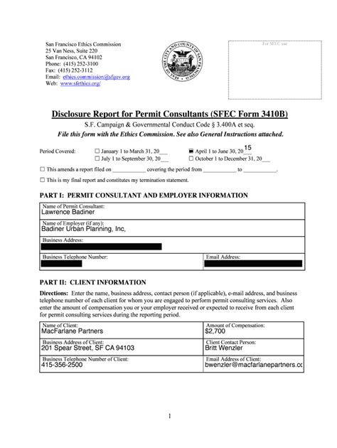 Fillable Online File This Form With The Ethics Commission Fax Email