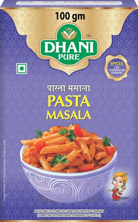 Dhani Pure Pasta Masala Packaging Size G Packaging Type Box At