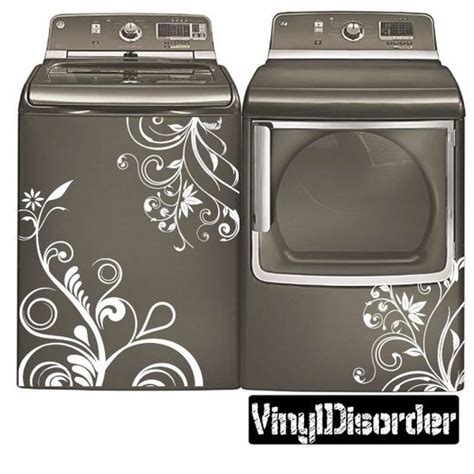 Washing Machine Decal Floral Design Vinyl Decal Car Decal 03