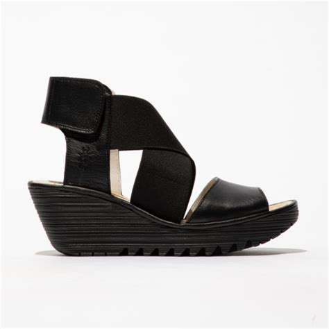 Fly London Yuba Sandal Mousse Black Imeldas Shoes Norwich