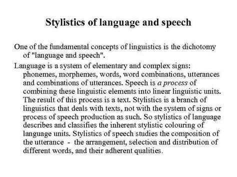 Lecture 1 Stylistics As A Linguistic Discipline Plan