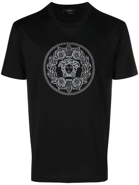 Versace Playera Con Logo Bordado Farfetch