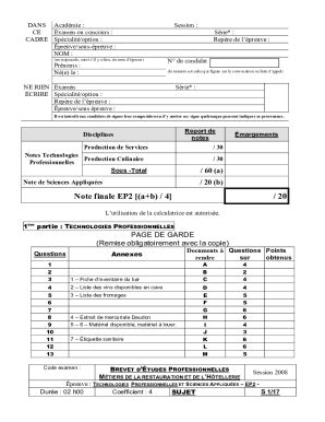 Remplissable En Ligne EP2TECHNOLOGIESPROFESSIONNELLES ET SCIENCES