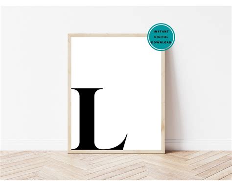 Letter L Print Digital File Letter L Wall Art Monogram Etsy