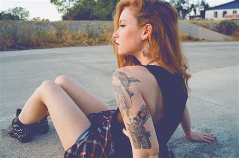 Free Download Hd Wallpaper Girl Woman Model Tattoo Redhead