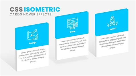 Css3 Isometric Cards Hover Effects Html Css 3d Design Youtube