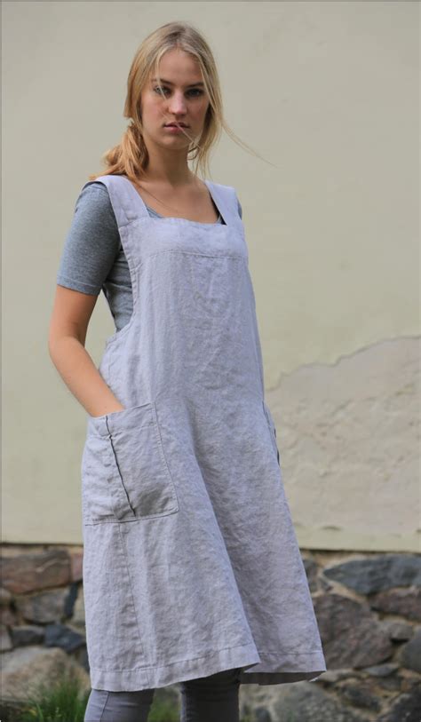 Linen Pinafore Dress Original Pinafore Apron Linen Etsy