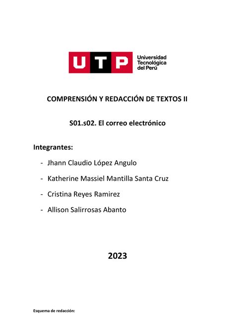 Comprension y Redaccion de Textos II S1 s2 correo elec COMPRENSIÓN