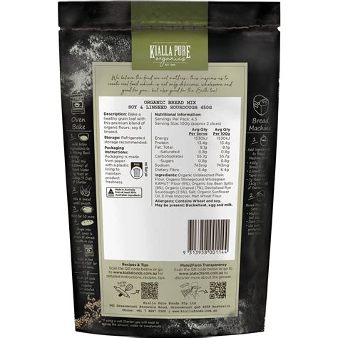 Kialla Pure Organic Soy And Linseed Sourdough Mix 450g Woolworths