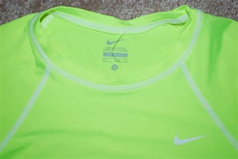 Mens Nike Dri Fit Neon Yellow Voltwhite Fitted Shirt Medium Ebay