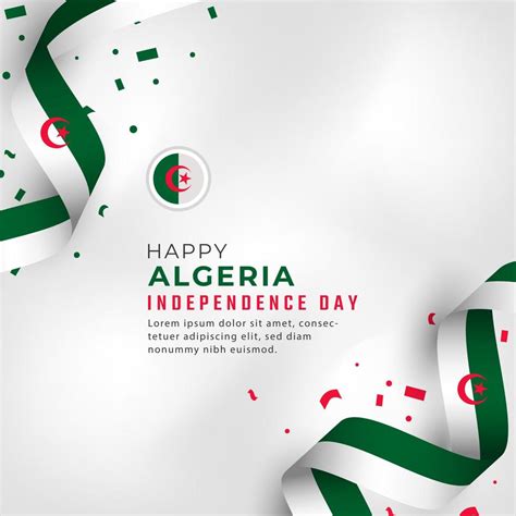 Happy Algeria Independence Day July 5th Celebration Vector Design