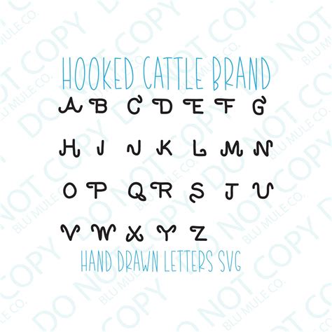 Handdrawn Brand Alphabet SVG Hooked Brand SVG Digital Download Svg for ...