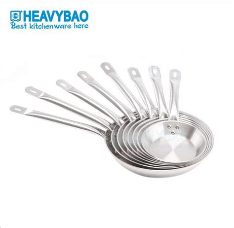 Heavybao Stainless Steel Fry Food Pan With Lid For Kitchen Frying Pan