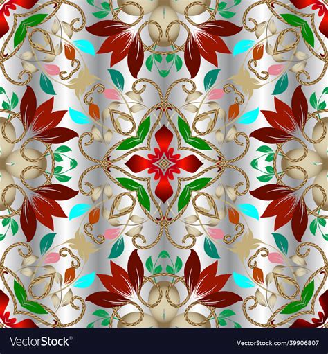 Floral Vintage Seamless Pattern Ornamental Vector Image