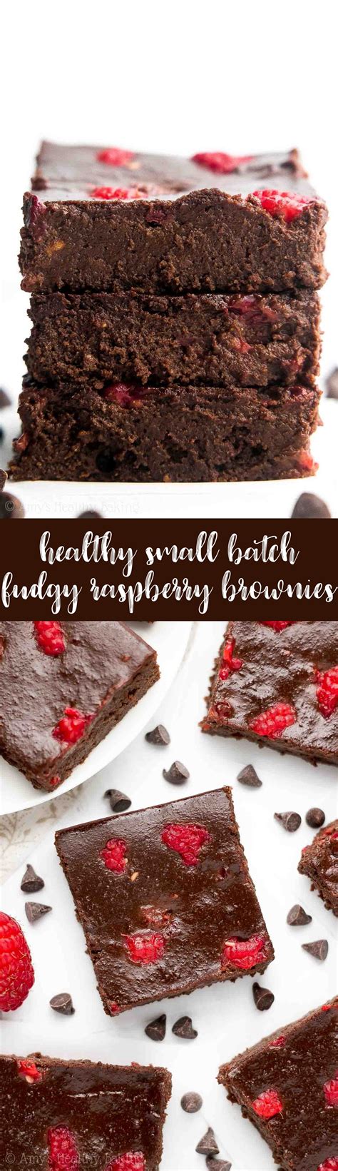 Healthy Small Batch Fudgy Dark Chocolate Raspberry Brownies Amys Healthy Baking