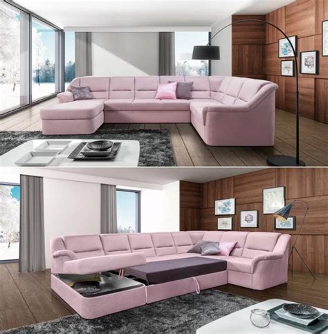 light pink sectional sleeper sofa queen size bed | Interior Design Ideas