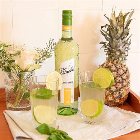 Getränke Rezept Ananas Mojito mit Blanchet Chardonnay Trocken