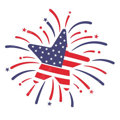 Red White And Blue Firework Clipart Png