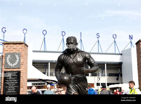 General view of a statue of former player Dixie Dean outside the ...