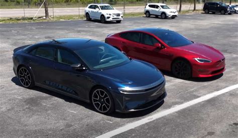 Lucid Air Sapphire E Tesla Model S Plaid Testam Velocidade Em Corrida